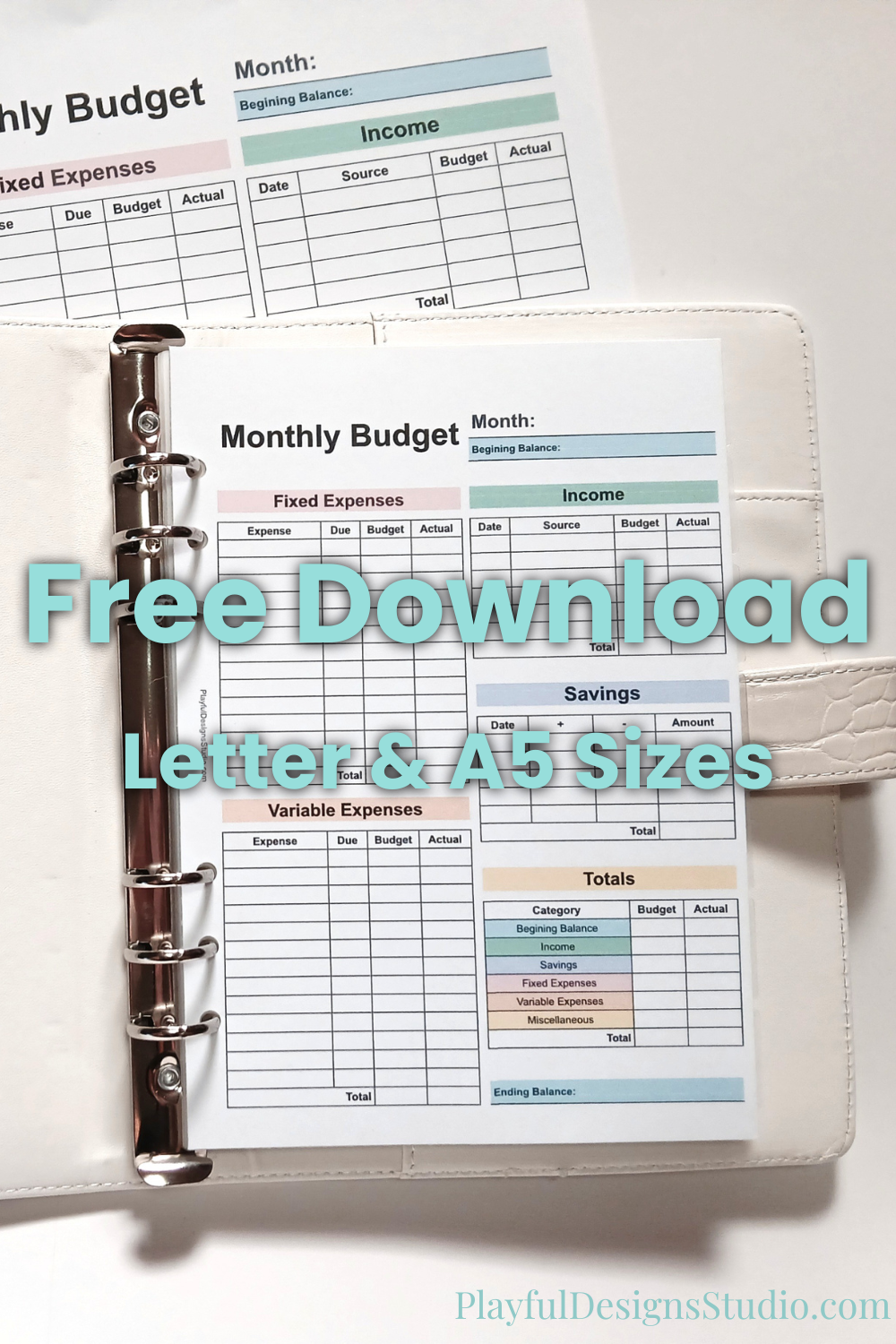 Free Monthly Budget Printable | Letter & A5 Sizes