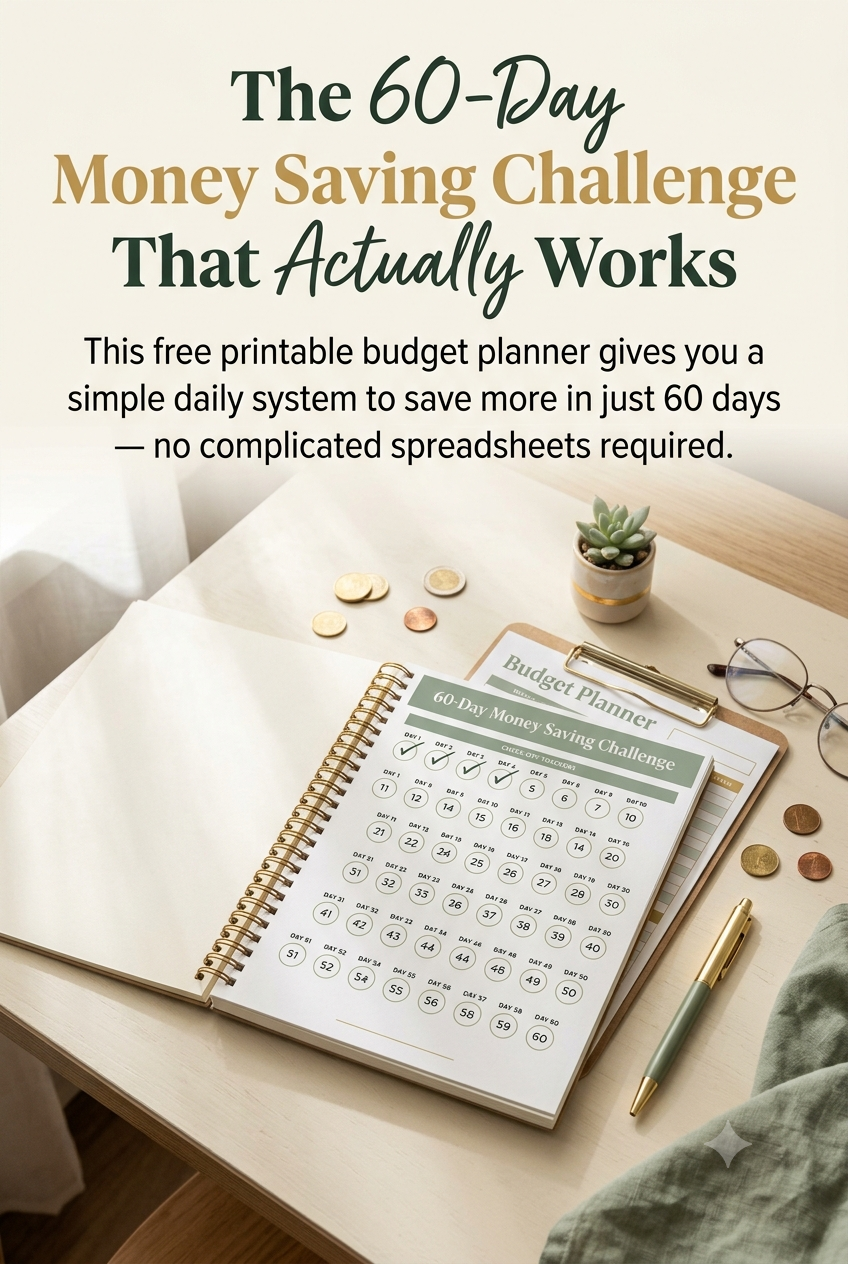 💰 The 60-Day Money Saving Challenge That Actually Works | Free Printable Budget Planner.