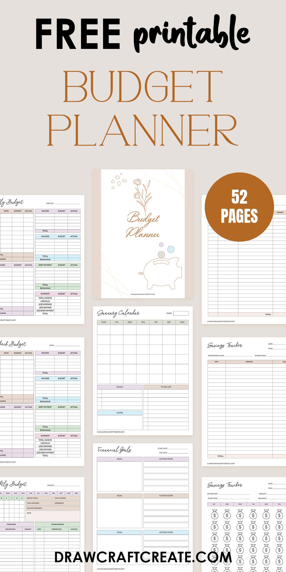 Free Budget Planner Printable PDF (52 Pages)